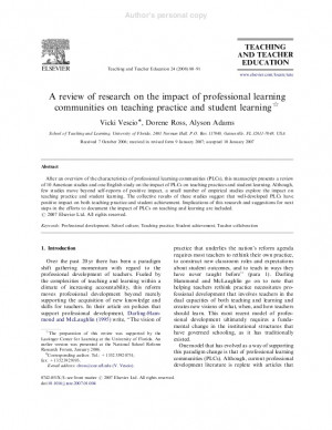 ... Impact of Professional Learning Communities on Teaching