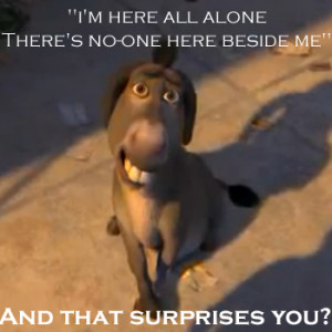 make a card with donkey and one of his quotes. I hope you like it