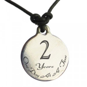 Year Sobriety Anniversary Medallion Leather Necklace for Sober ...