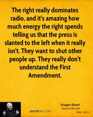 The right really dominates radio, and it's amazing how much energy the ...