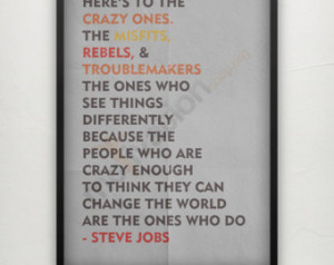 Steve Jobs Quote Print - 3 Colors - Motivational quote Inspirational ...