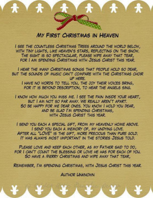 MY FIRST CHRISTMAS IN HEAVEN