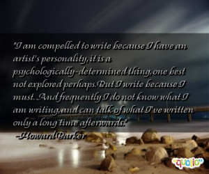 am compelled to write because I