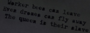 Worker bees can leave, even drones…