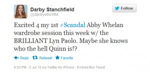 Darby Stanchfield shared with Gladiators her excitement over Scandal ...