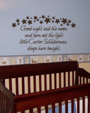 Custom Baby Name Quote Goodnight Nursery - Say Quote Word Lettering ...