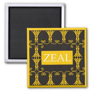 Zeal - One Word Quote For Motivation Refrigerator Magnet