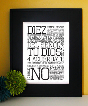 ... . Inspirational Bible Verse in spanish. Subway Art. Unframed