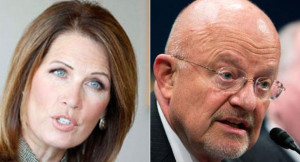 Michele Bachmann (left) and James Clapper are shown in this composite ...
