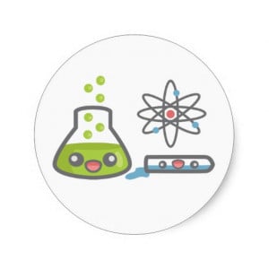 Cute Science Equipment Round Sticker