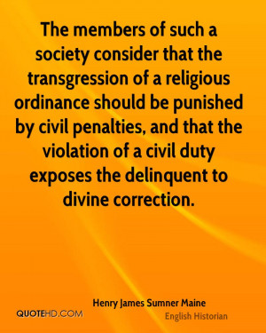 society consider that the transgression of a religious ordinance ...