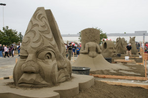 Children Building Sand Castle