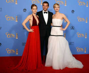 Amy Adams, Bradley Cooper and Jennifer Lawrence at the Golden Globe ...