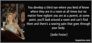 You develop a third eye where you kind of know where they are in a ...