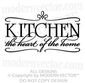 ... Heart-of-the-Home-Quote-Vinyl-Wall-Decal-Kitchen-Breakfast-Nook-Decor