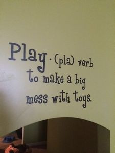 ... Play mess with toys quote vinyl lettering kids playroom bedroom diy