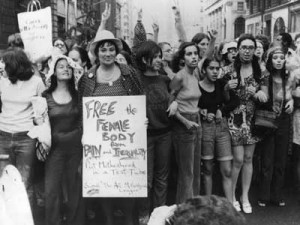 Second-wave feminists march during the Women's Liberation parade in ...