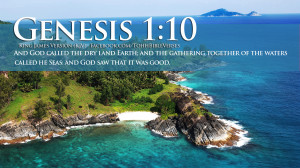 Bible Verses Genesis 1:10 GOD Created The Earth And Sea HD Wallpaper