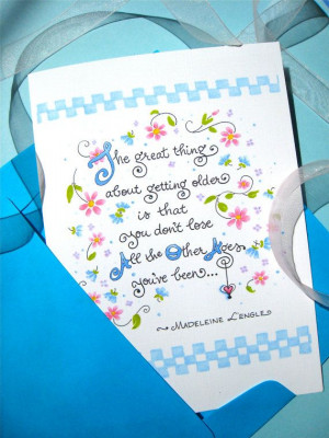 Birthday Card for Her. Inspirational Quote Card. The Great Thing About ...