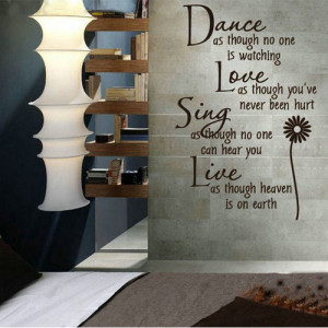 Dance and Love quote wall sticker DIY vinilos paredes creative ...