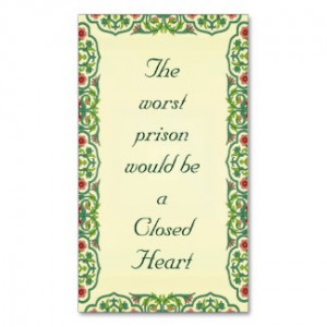 The worst prison would be a Closed Heart Business Card Template by ...