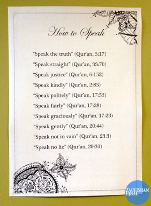 HOW TO SPEAK - quran quotes justice beauty brave