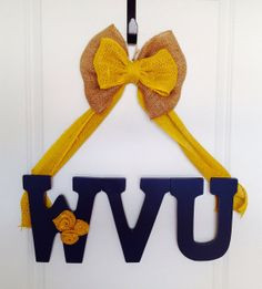 Blue and Gold WVU Decorative Letter Door by SweetBsDesignsAH, $35.00 ...