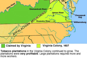 Virginia Colony Map 1607