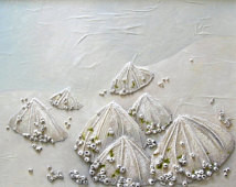 Limpets Painting - Seashells on the Seashore Textured Abstract String ...