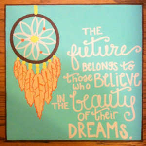 Dreamcatcher college graduation quote canvas