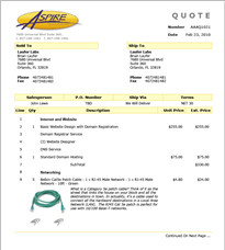 QuoteWerks Sample Layouts