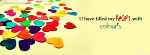 colorful heart quotes fb cover photo