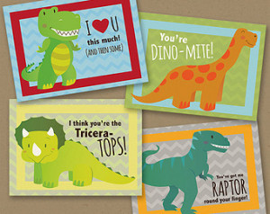 ... Dinosaur funny boy valentines day cards Triceratops, t-rex, raptor