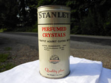 50s Tin Stanley Perfumed Moth Crystals Stanhome Made in USA Gray White ...