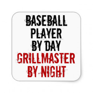 Grillmaster Baseball Player Sticker