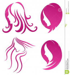 Illustration of Fashion icon. symbol of female beauty on purple.