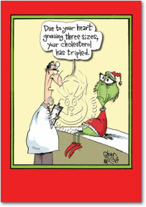 Grinch Cholesterol Funny Merry Christmas Card Nobleworks