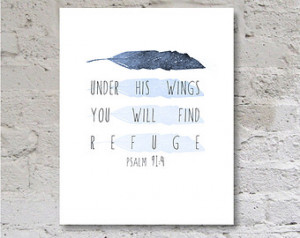 ... Bible Verse Art Poster Printable Blue Feather Nursery Wall Art INSTANT