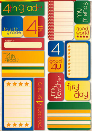 ... the Grade Collection - Die Cut Cardstock Stickers - Fourth Grade Quote