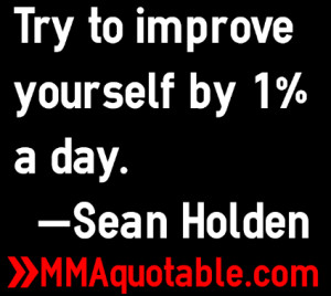 Try to improve yourself by 1% a day. —Sean Holden