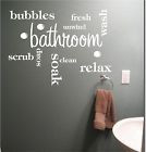 BATHROOM WORD CLOUD vinyl wall art QUOTE sticker wash words bath ...