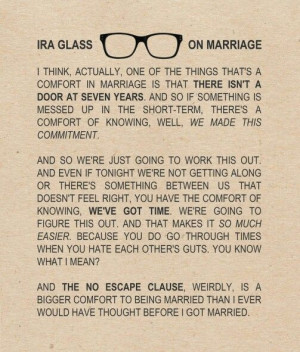 Ira Glass on Marriage...