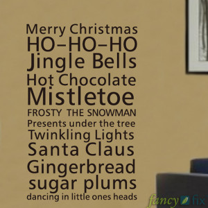 Merry Christmas Quotes Wall Decal Holiday Decoration Wall Sticker