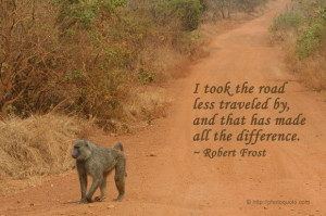 ... less traveled by, and that has made all the difference. ~ Robert Frost