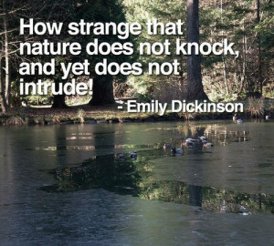 How strange that nature does not knock, and yet does not intrude!