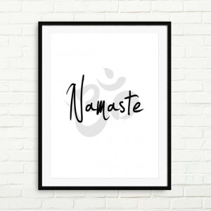 Namaste Print Typography Poster Inspirational Quote Print Yoga Poster ...