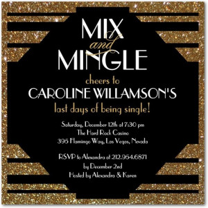 Mix and Mingle - Signature White Bachelorette Party Invitations - East ...