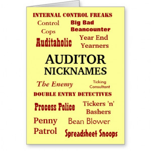 Auditor NICKNAMES - Rude Birthday Card