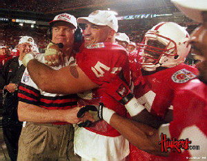 Coach Tom Osborne led the Huskers to national titles in 1994, 1995 ...