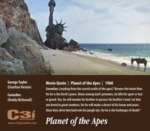 for he is the harbinger of death planet of the apes movie quote 1968